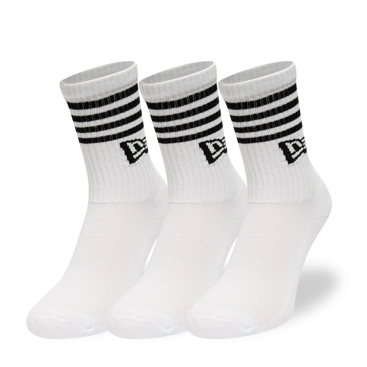 New Era Stripe Crew Socks "White"