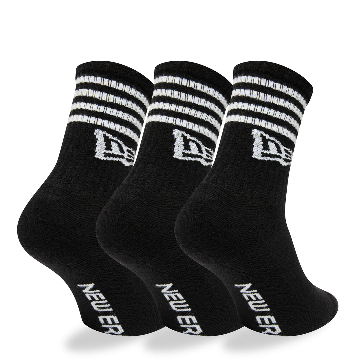 New Era Stripe Crew Socks "Black"