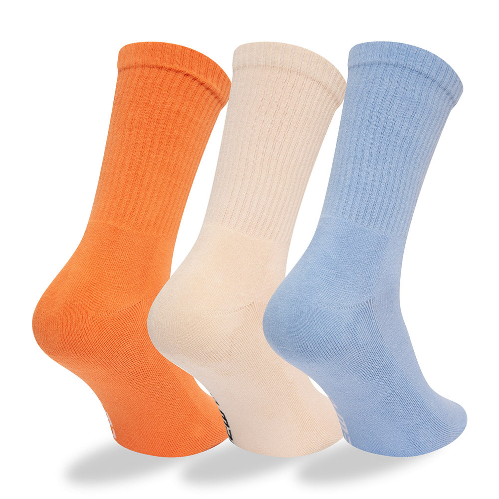 New Era 3PK Crew Socks "Blue Cream Orange"