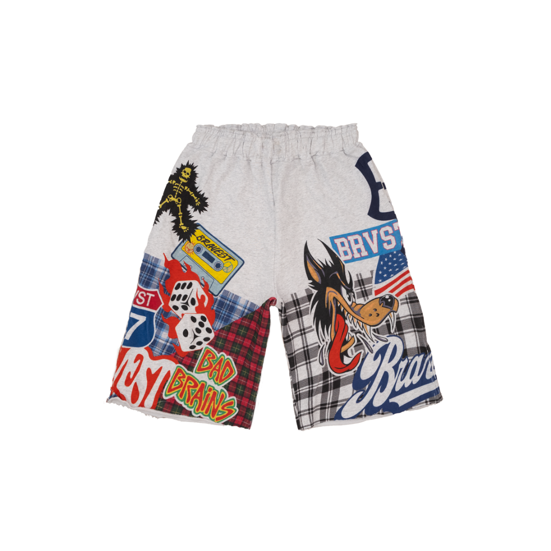 Bravest Studios Patchwork Baggy Sweatshorts "Grey"