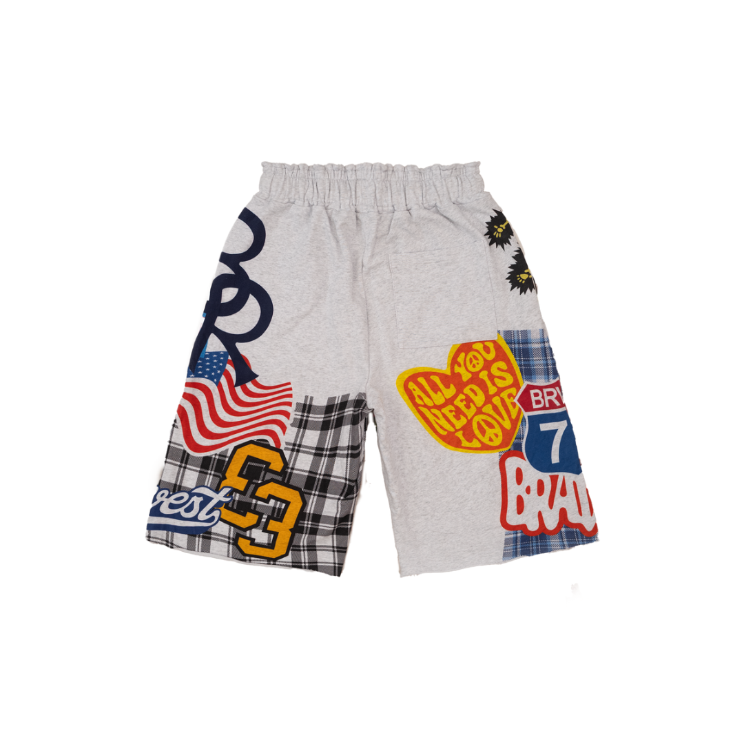 Bravest Studios Patchwork Baggy Sweatshorts "Grey"