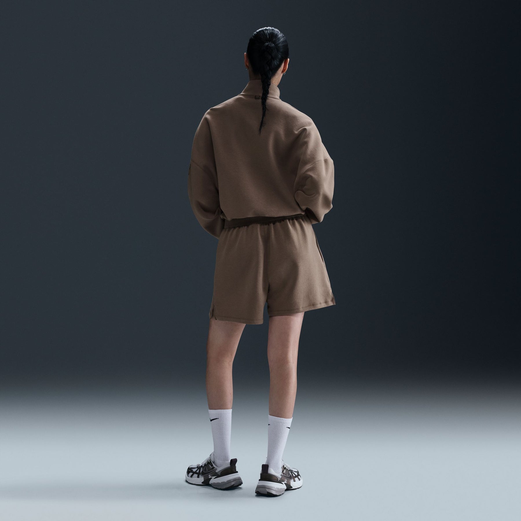 WMNS Nike Dri-Fit Mid-Rise Shorts "Mink Brown"