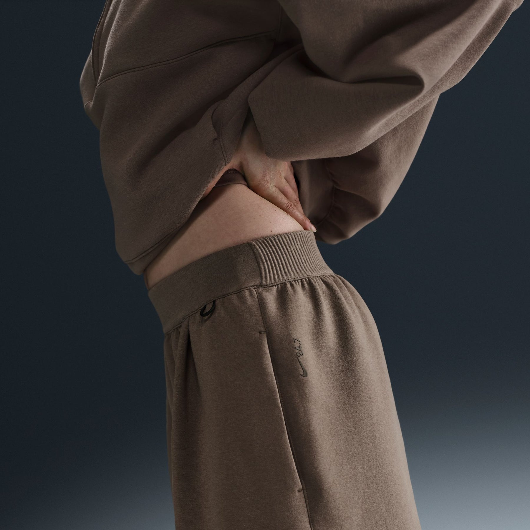 WMNS Nike Dri-Fit Mid-Rise Shorts "Mink Brown"