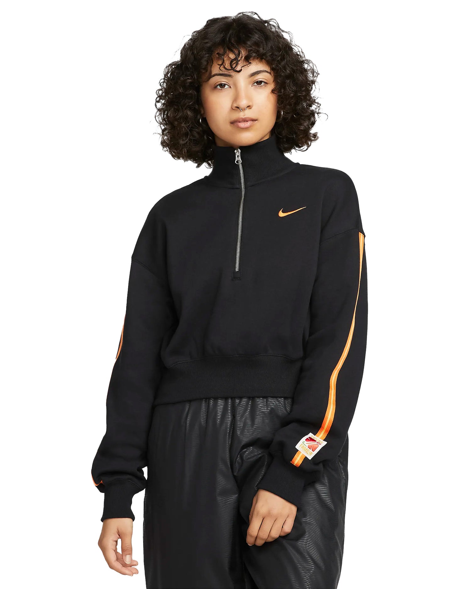 Nike Sportswear Somos Familia Cropped Sweatshirt "Black"