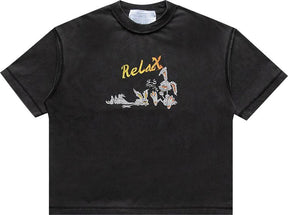 Jungles Jungles Relax Vintage Wash Reversible Tee "Black"