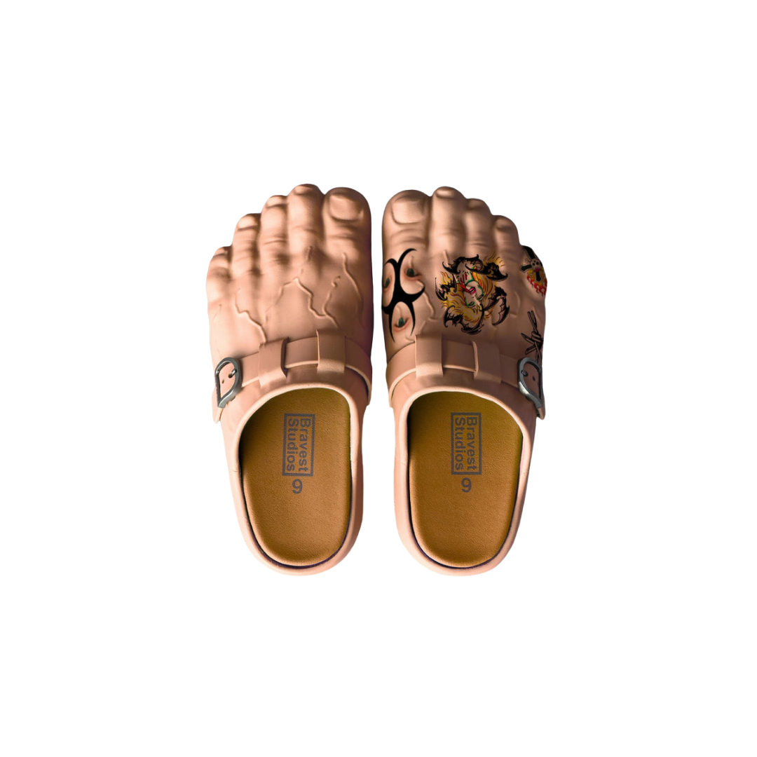 Bravest Studios Foot Clogs Tattoo "Beige"