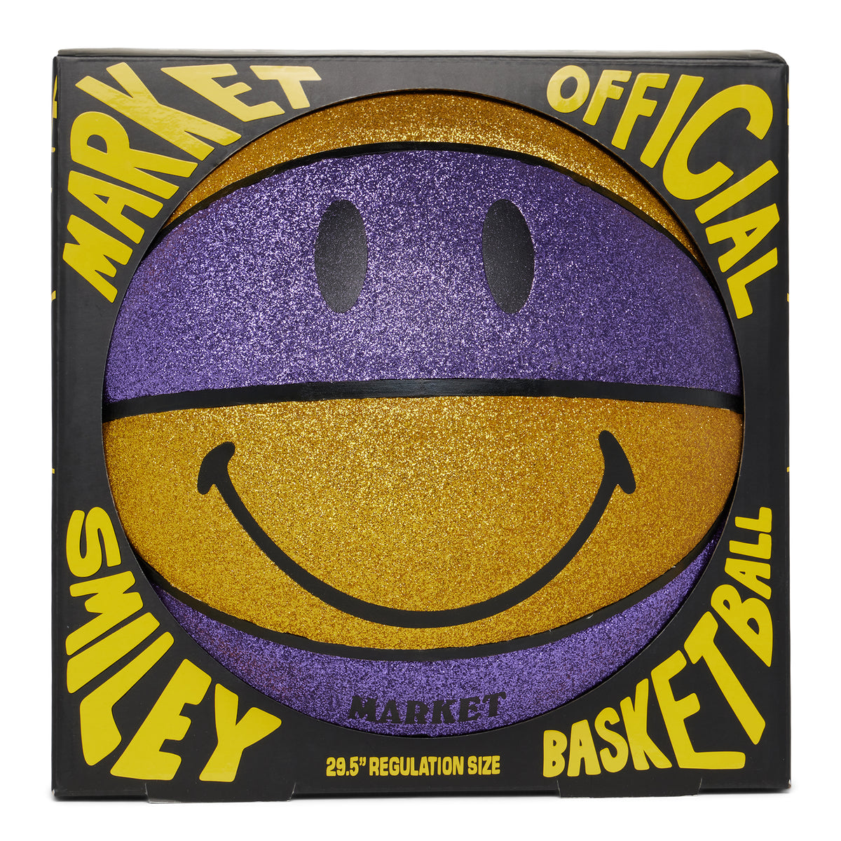 Market Smiley Glitter Showtime Basketball "Yellow & Purple"