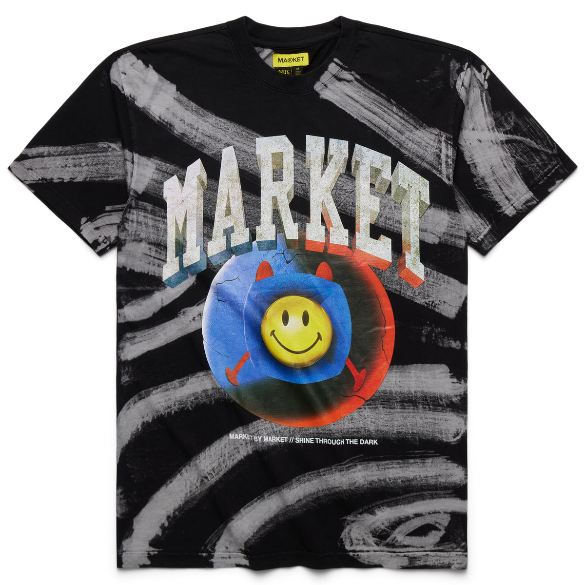 Market Smiley Happiness Within Tie Dye Tee "Black"