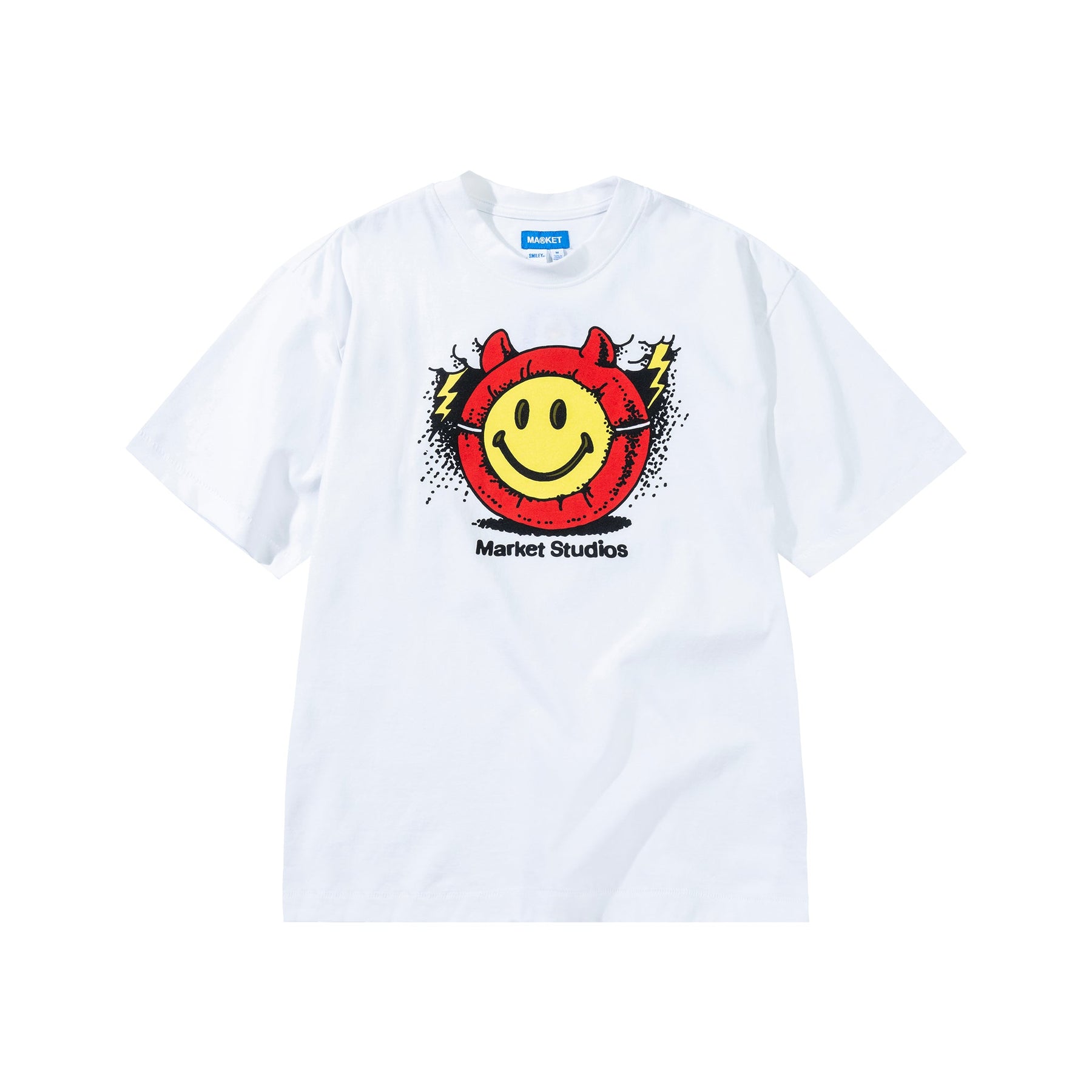 Market Smiley Masked Tee "White"