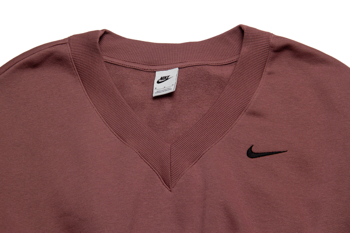 WMNS Nike Sportswear Phoenix Fleece Cropped V Neck "Smoke Mauve"
