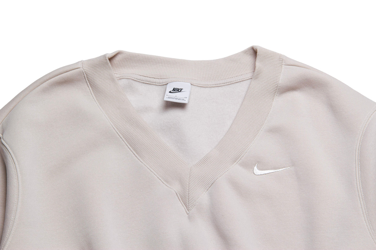 WMNS Nike Sportswear Phoenix Fleece Cropped V Neck "Brown"