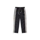 Abc. Diamond Chain Stitch Quilted Wool Pants "Navy"