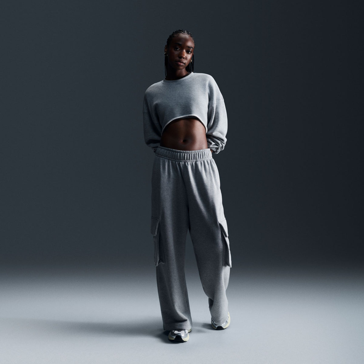 WMNS Nike Dance Oversized Frech Terry Shrug "Grey"