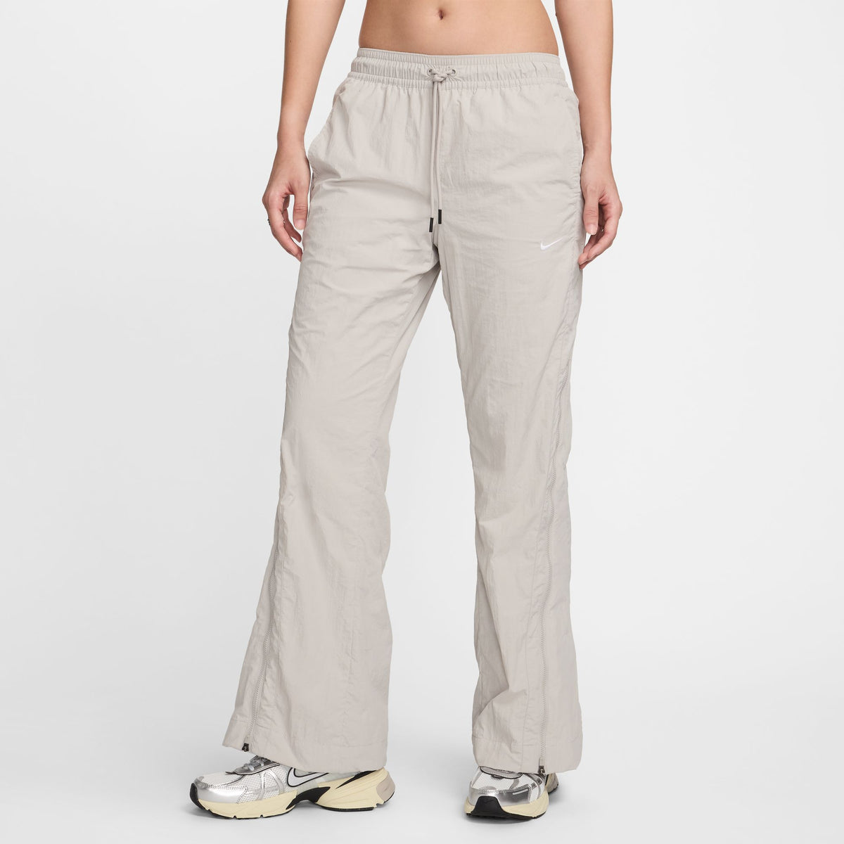 WMNS Nike Sportswear Collection Mid-Rise Zip Pants "Grey"