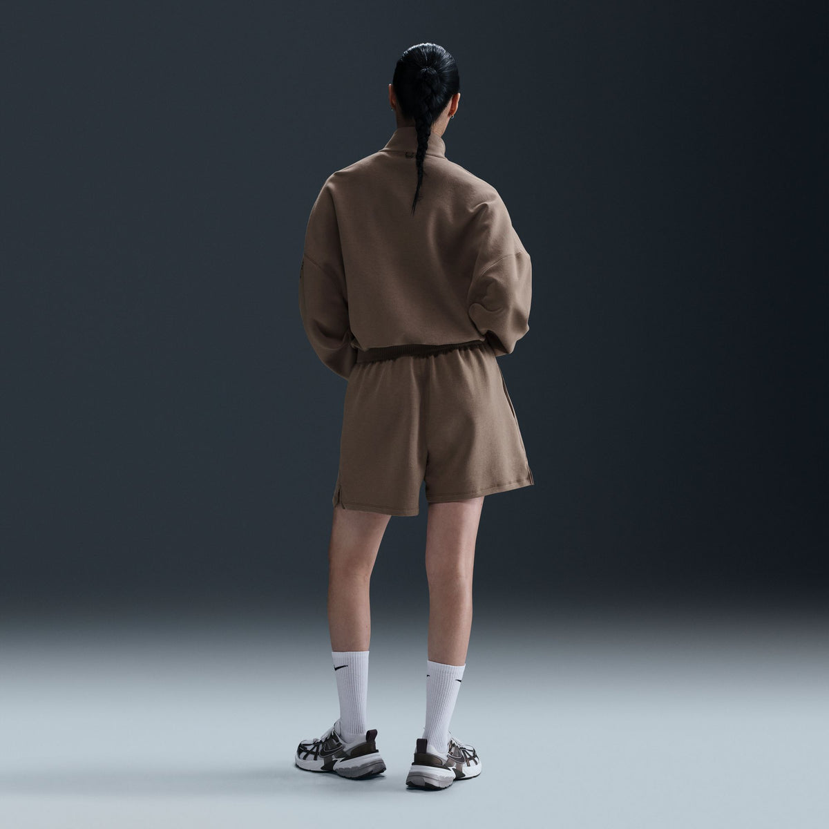WMNS Nike Dri-Fit Mid-Rise Shorts "Mink Brown"