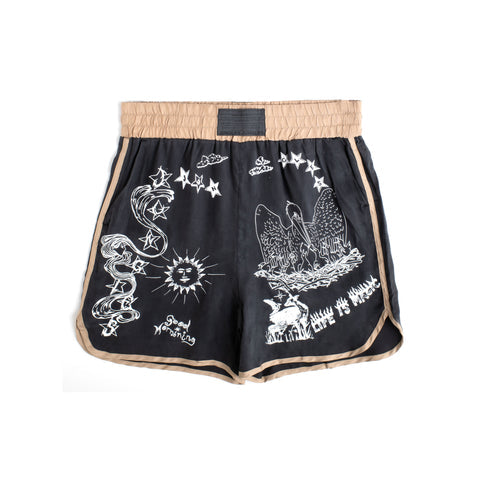 Jungles Jungles Scribbles Boxing Shorts "Black/White"