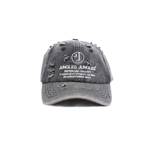 Jungles Jungles Appointment Only Distressed 6 Panel Hat "Washed Black"