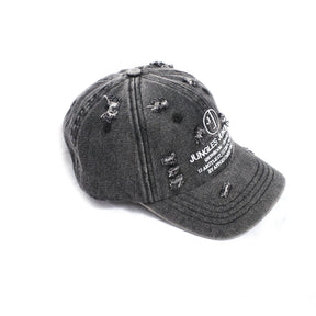 Jungles Jungles Appointment Only Distressed 6 Panel Hat "Washed Black"