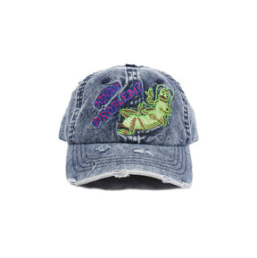 Jungles Jungles What Problem Distressed 6 Panel Hat "Denim"