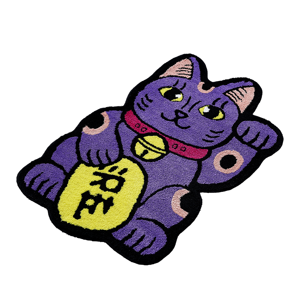 Mascot Lucky Cat Purple Rug