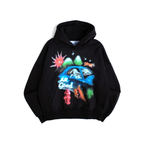 Jungles Jungles All Good Airbrush Hoodie "Black"