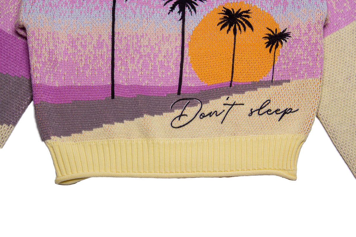 House of Sunny Shoulder Dont Sleep Crewneck Cropped "Multi"