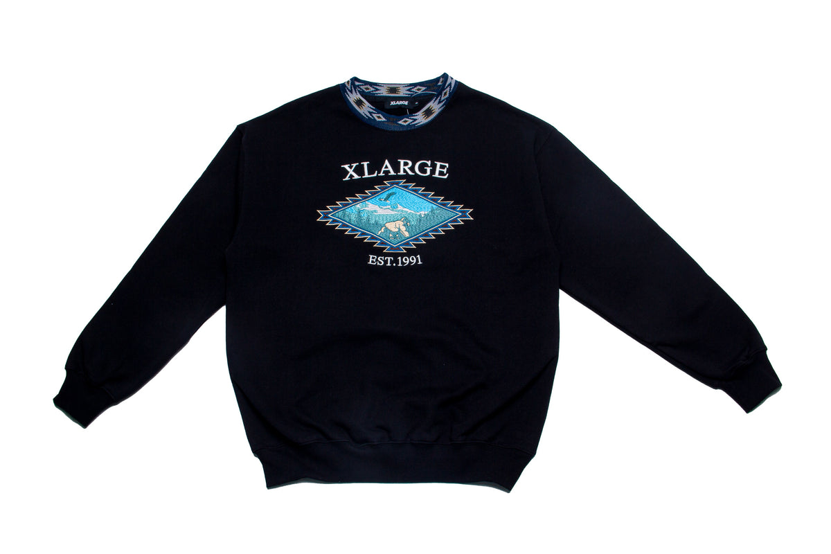 XLarge Embroidered Souvenir Crewneck Sweater "Black"