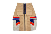 AlphaStyle Nunki Front Zip Midi Skirt "Khaki"