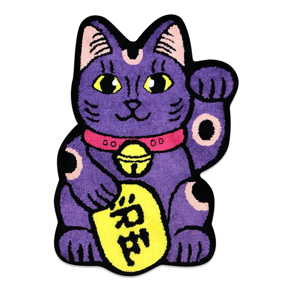 Mascot Lucky Cat Purple Rug