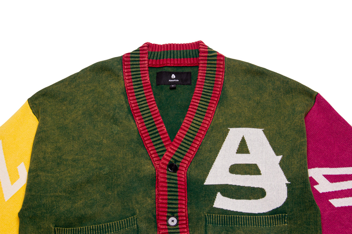 AlphaStyle Gunnison Knitted Cardigan "Green"