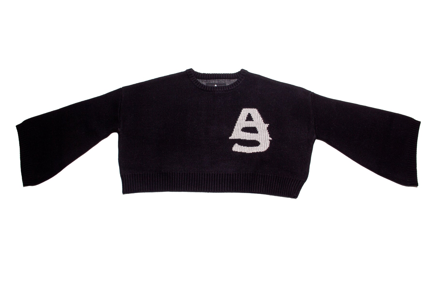 AlphaStyle Paonia Flare Sleeves Knitted Top "Black"