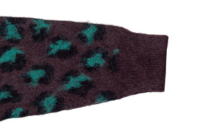 Felt Mohair Knit Sweater "Dark Leopard"