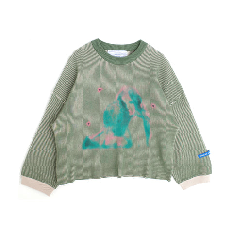 Jungles Jungles Embrace Two Tone Rib Knit "Green/Birch"