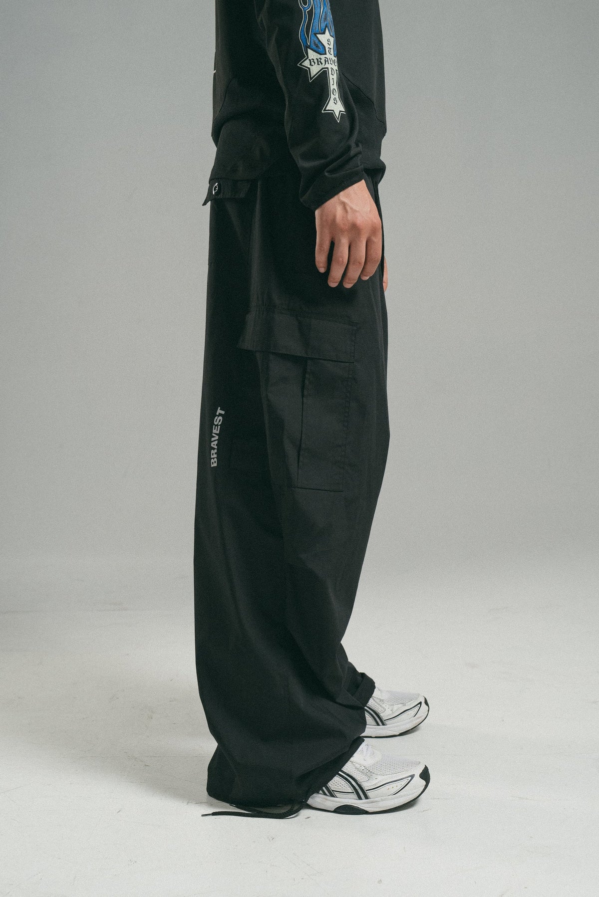 Bravest Studios Baggy Cargo Pants "Black"