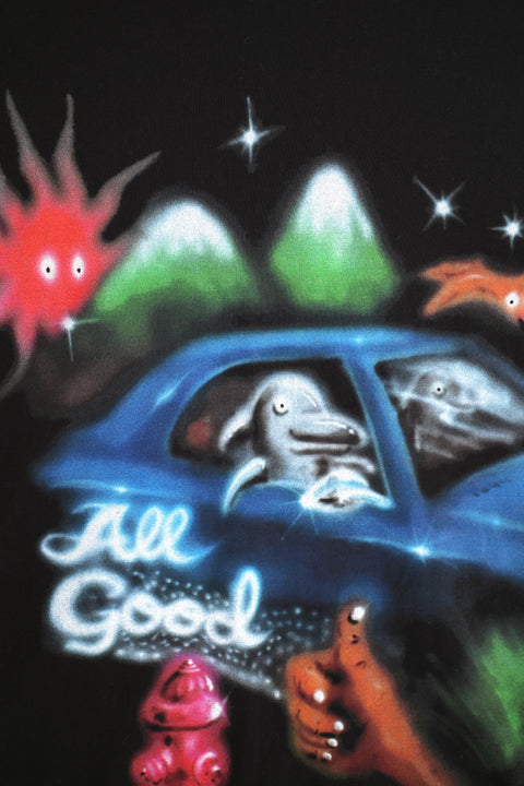 Jungles Jungles All Good Airbrush Tee "Black"