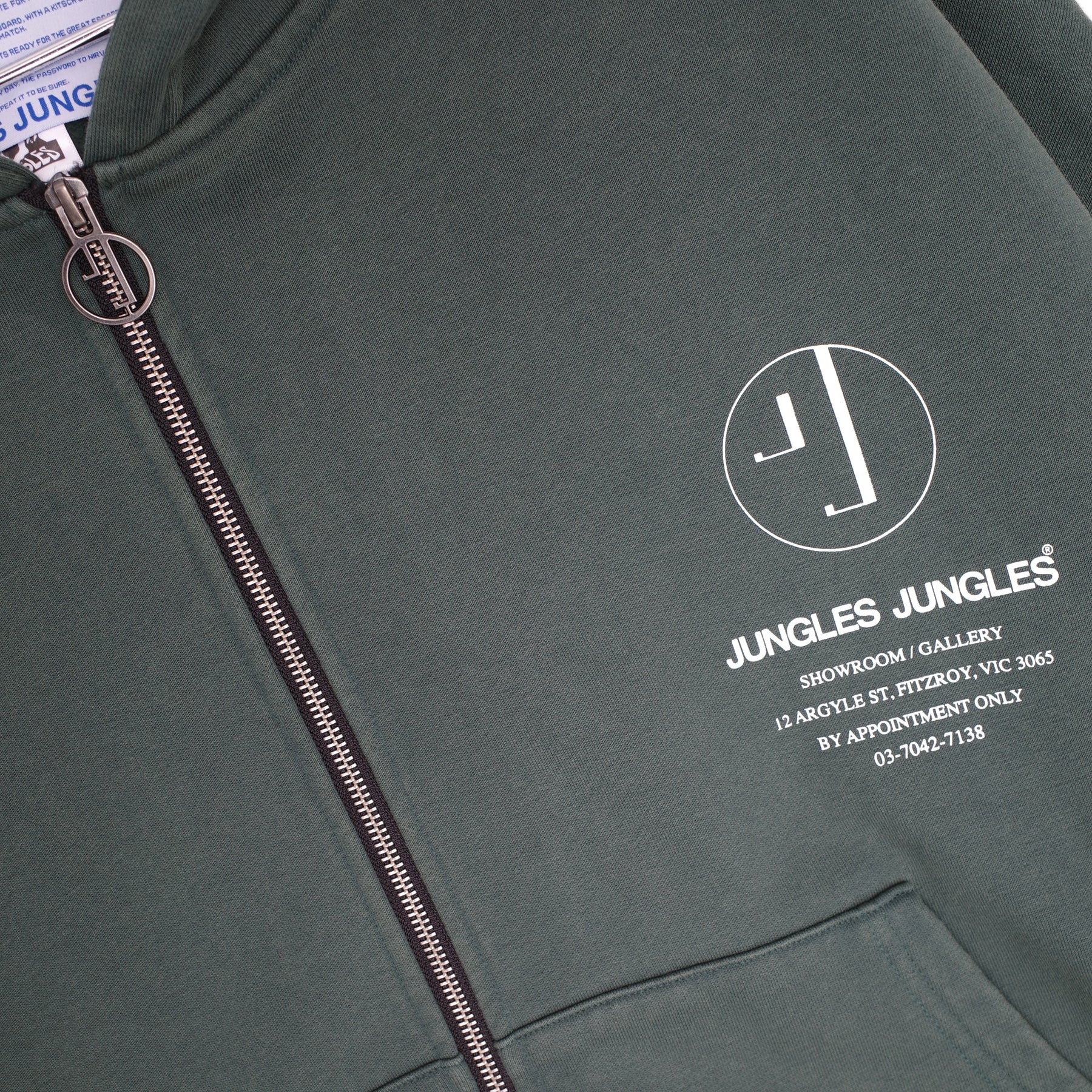 Jungles Jungles Appointment Only Vintage Wash Zip Hoodie "Green"