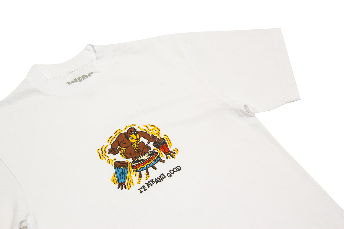Bueno Gorilla Drums Tee "White"
