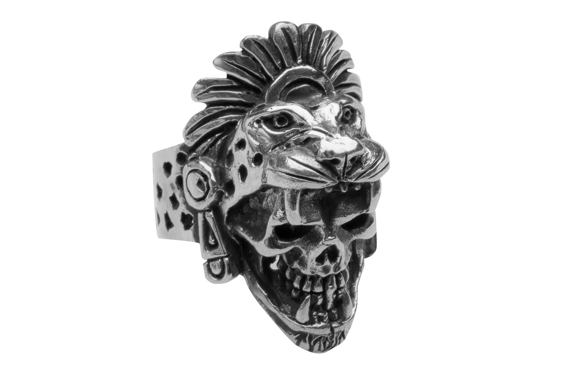 Cruzada Anillo Calavera Guerrero Jaguar