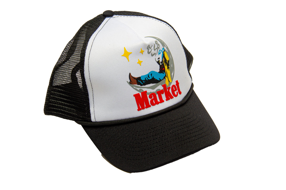 Market Man On Moon Trucker Hat "Black"