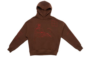Jungles Jungles Slow Down Embroidered Hoodie "Brown"