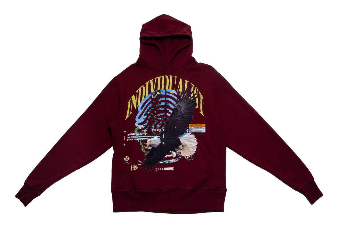 INDVLST Fly Alone Hoodie "Burnt Cherry"